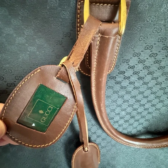 Gucci Black and Brown Vintage Travel Bag with micro GG logo pattern - Picture 7 of 9
